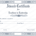 Leadership Award Certificate Template