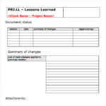 Lessons Learnt Report Template