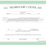 Llc Membership Certificate Template Word