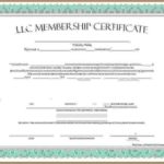 Llc Membership Certificate Template Word