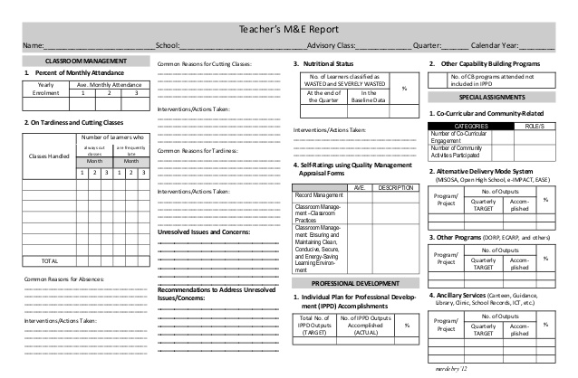 M&E Report Template