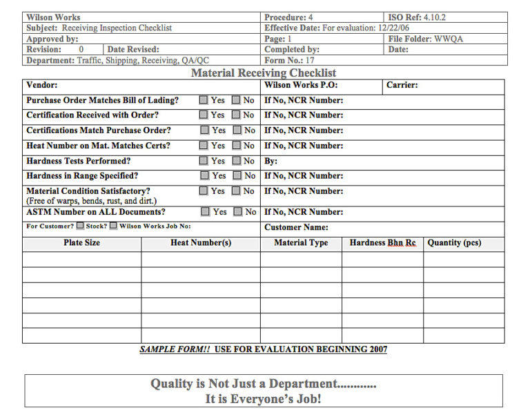 Machine Shop Inspection Report Template (5) TEMPLATES EXAMPLE