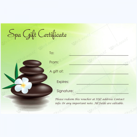 Massage Gift Certificate Template Free Printable