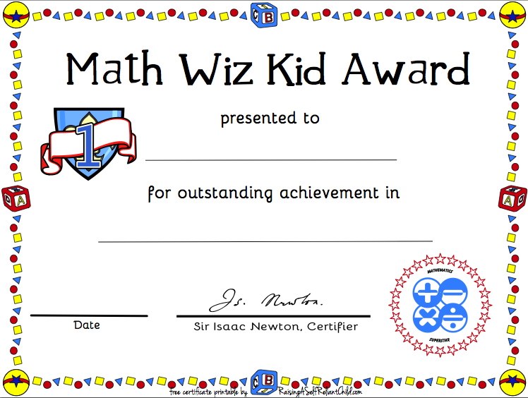 Math Certificate Template