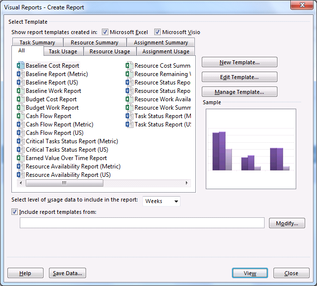 Ms Project 2013 Report Templates