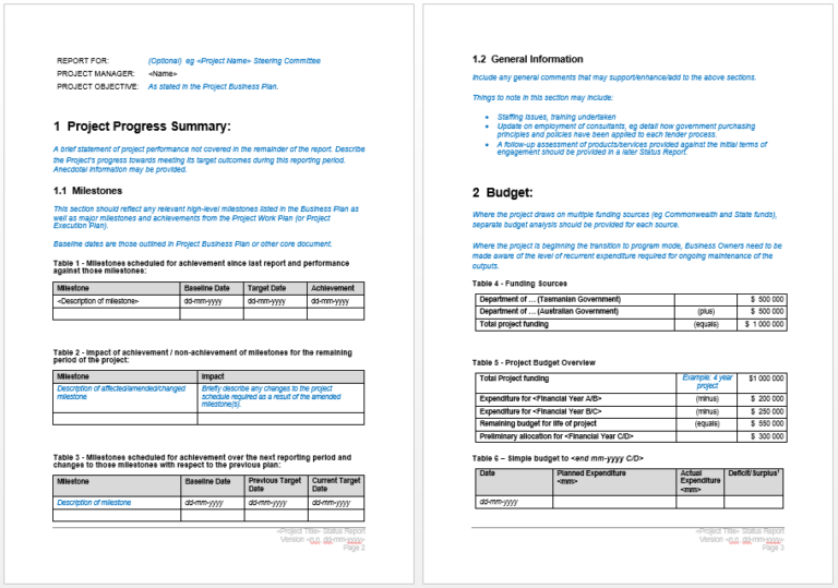 ms word project report templates free download