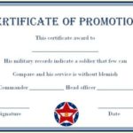 Officer Promotion Certificate Template