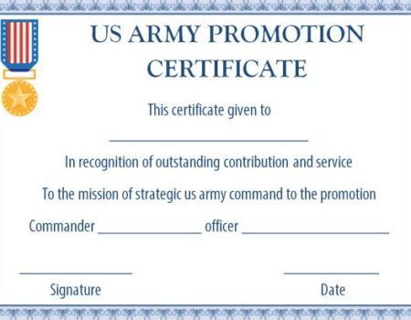 Officer Promotion Certificate Template