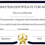 Officer Promotion Certificate Template