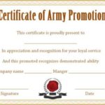 Officer Promotion Certificate Template