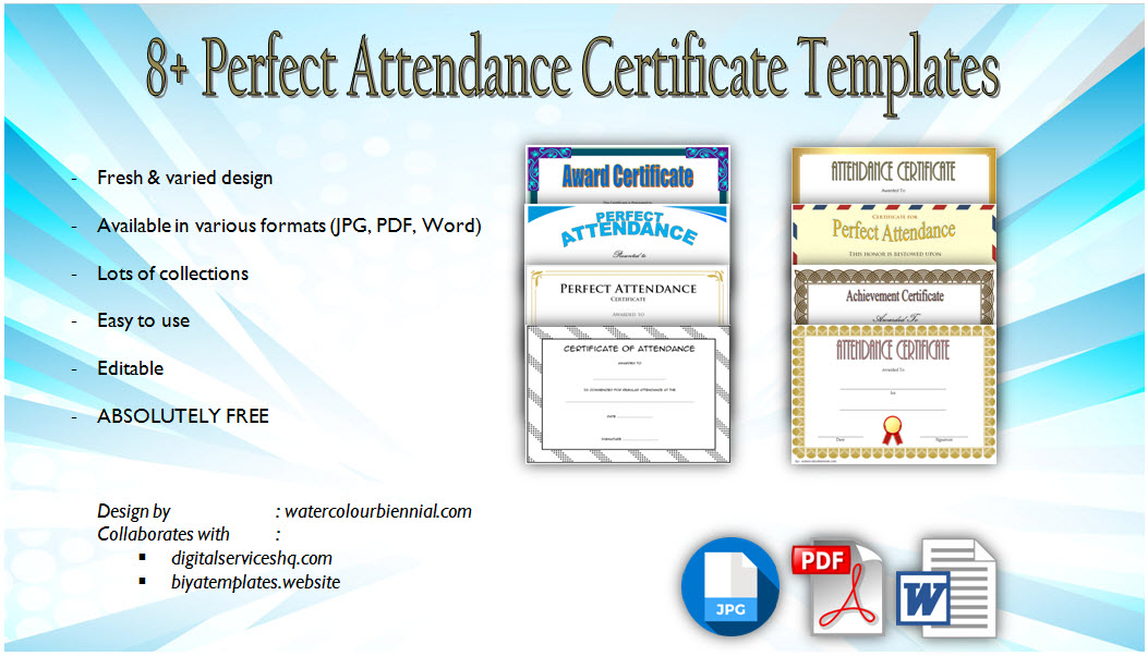 Perfect Attendance Certificate Free Template