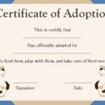 Pet Adoption Certificate Template