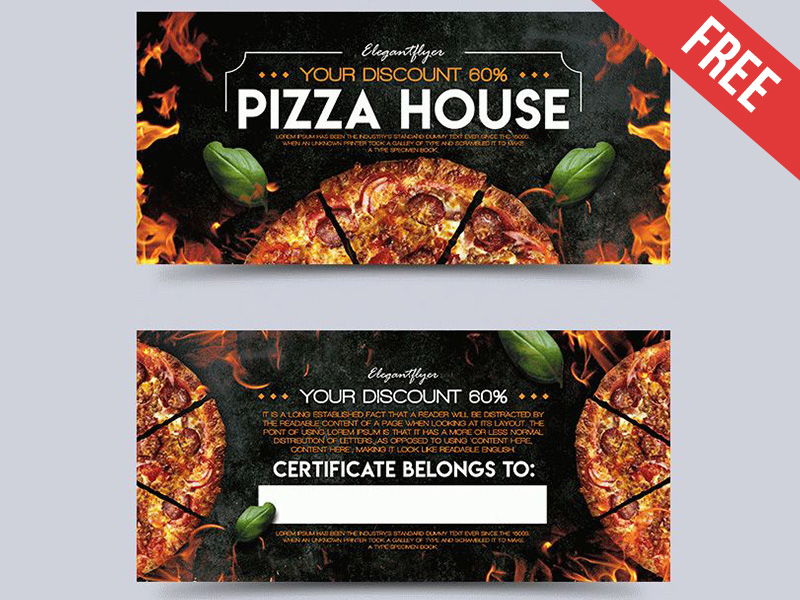 Pizza Gift Certificate Template