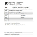 Practical Completion Certificate Template Uk