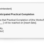 Practical Completion Certificate Template Uk