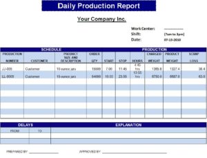 Image 3 for Production Status Report Template