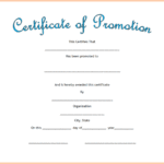 Promotion Certificate Template