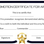 Promotion Certificate Template