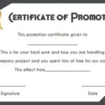 Promotion Certificate Template