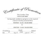 Promotion Certificate Template