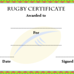 Rugby League Certificate Templates