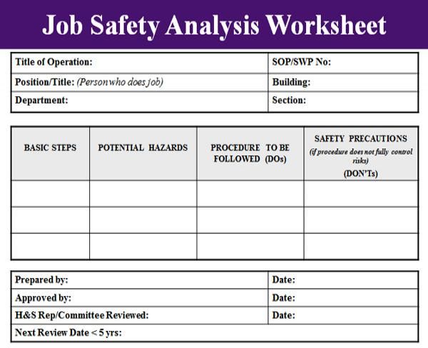 Safety Analysis Report Template