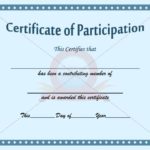 Sample Certificate Of Participation Template