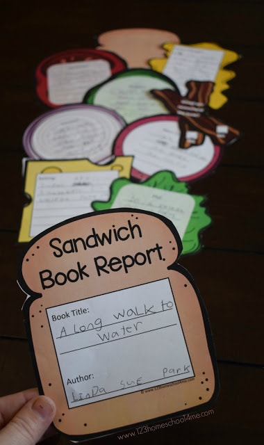 Sandwich Book Report Template