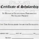 Scholarship Certificate Template Word