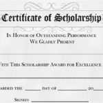 Scholarship Certificate Template Word