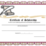 Scholarship Certificate Template Word