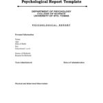 School Psychologist Report Template