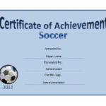 Soccer Award Certificate Template