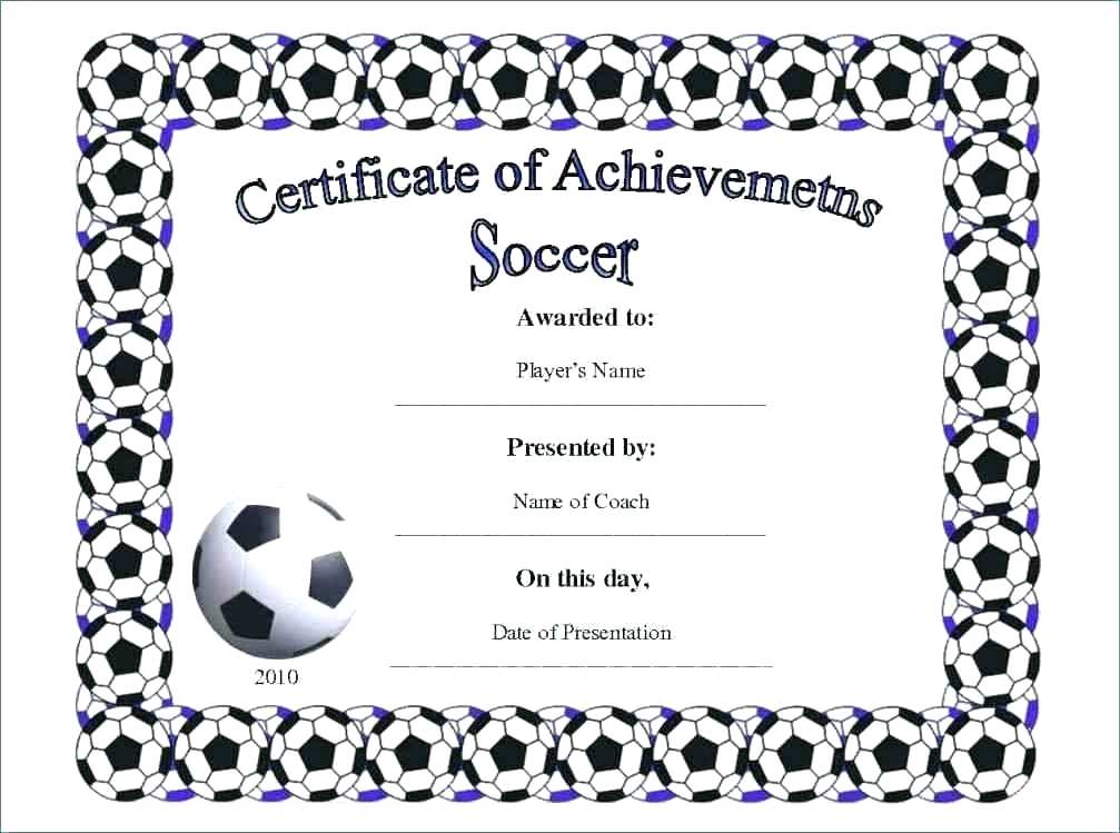 Soccer Award Certificate Template