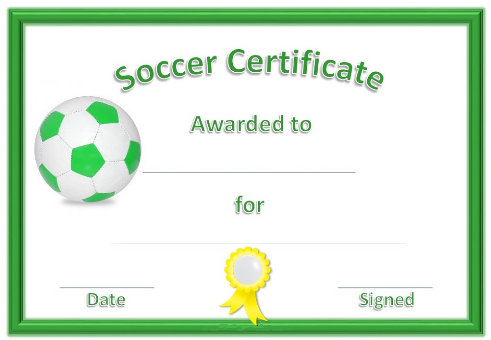 Soccer Certificate Template