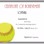 Softball Certificate Templates Free