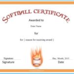 Softball Certificate Templates Free