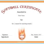 Softball Certificate Templates Free