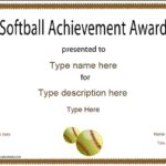 Softball Certificate Templates Free