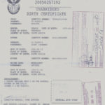 South African Birth Certificate Template