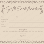 Spa Day Gift Certificate Template