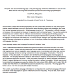 Speech And Language Report Template