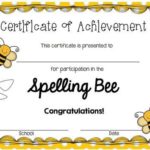 Spelling Bee Award Certificate Template