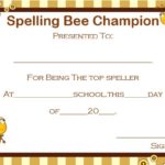 Spelling Bee Award Certificate Template