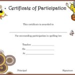 Spelling Bee Award Certificate Template