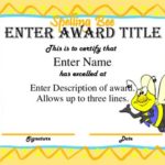 Spelling Bee Award Certificate Template