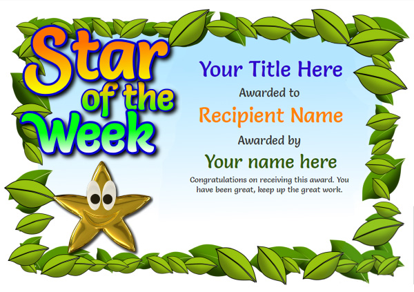 Star Certificate Templates Free