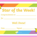 Star Of The Week Certificate Template