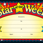 Star Of The Week Certificate Template