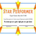 Star Performer Certificate Templates